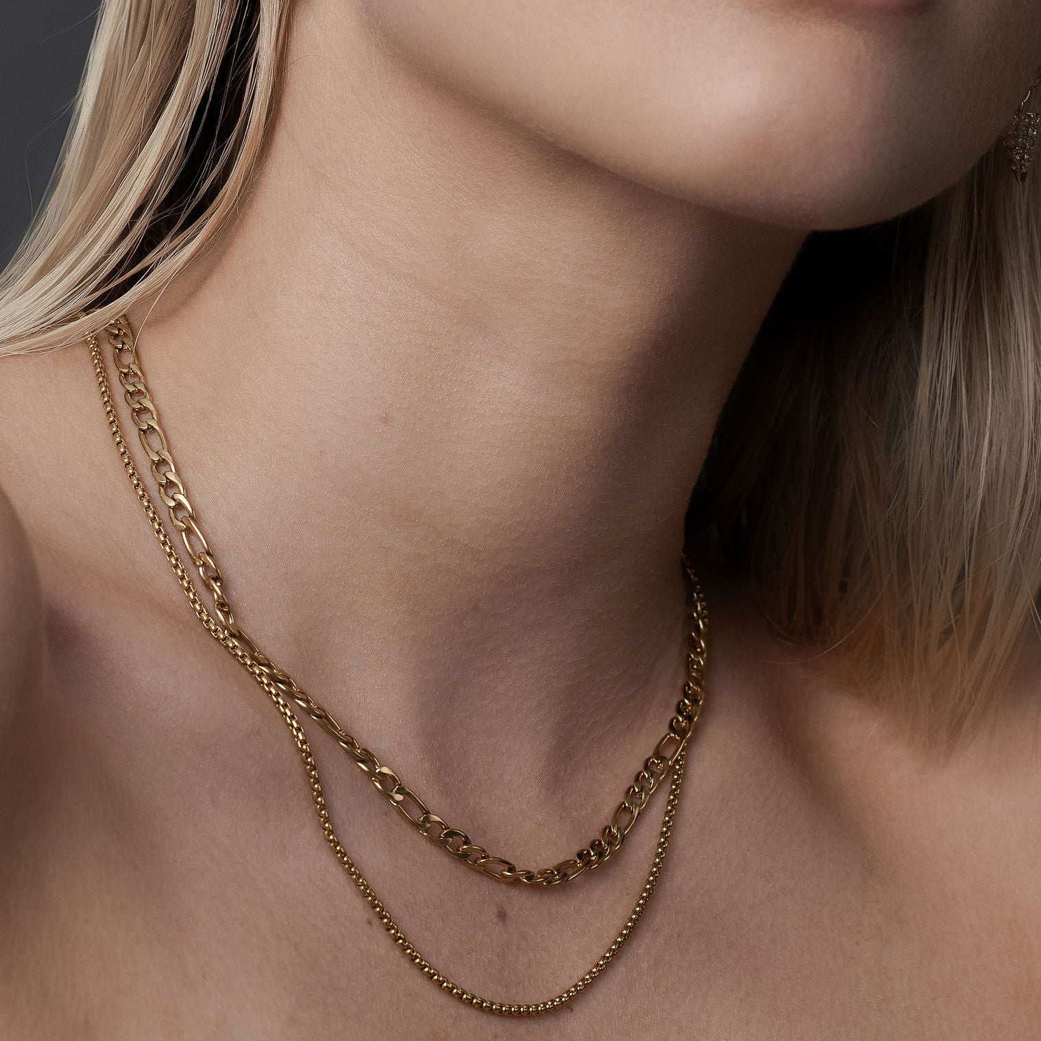 Pre-layered Reflection Necklace in 14k gold-plated stainless steel | Silk & Steel Jewellery