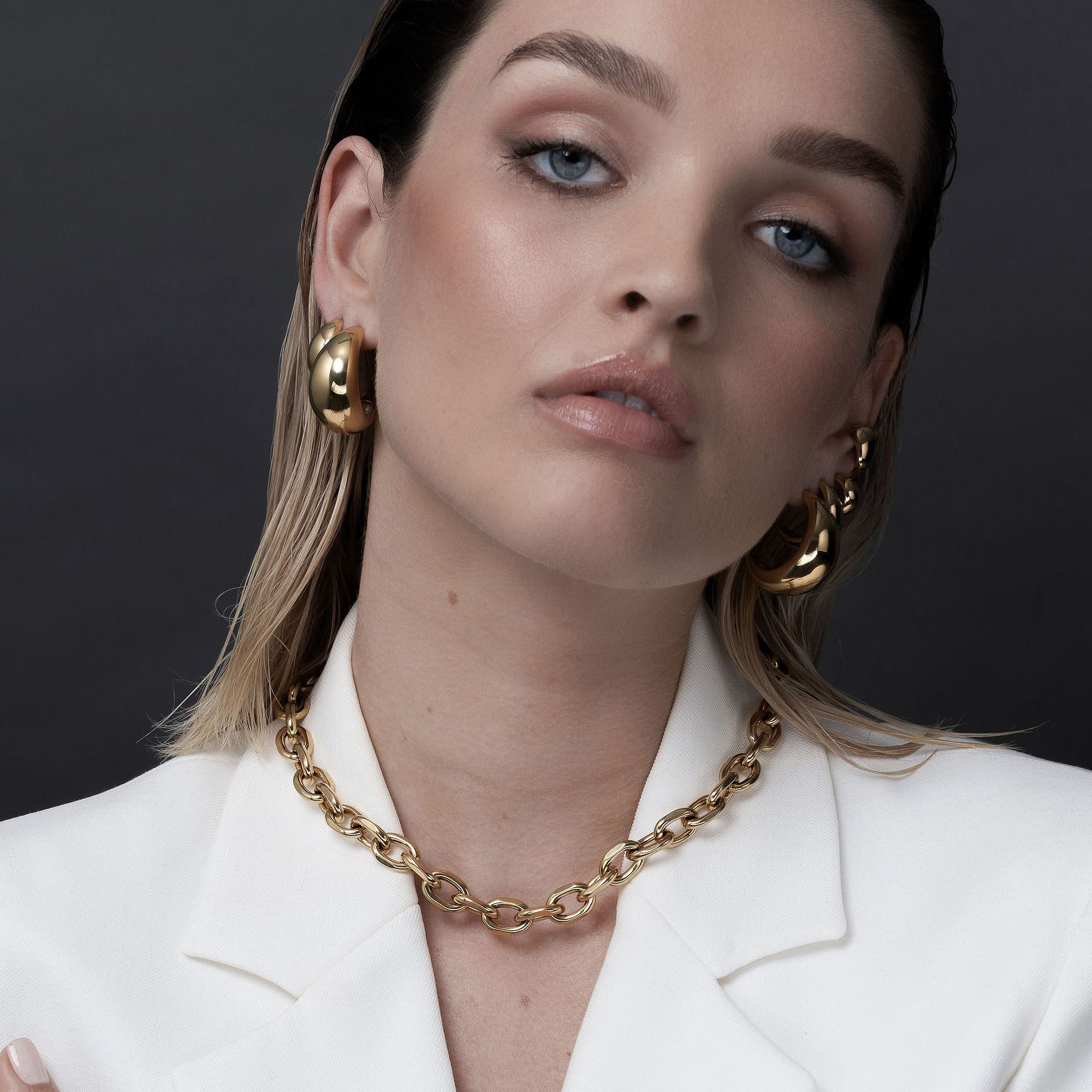 Forged Necklace in 14k gold-plated stainless steel | Silk & Steel Jewellery