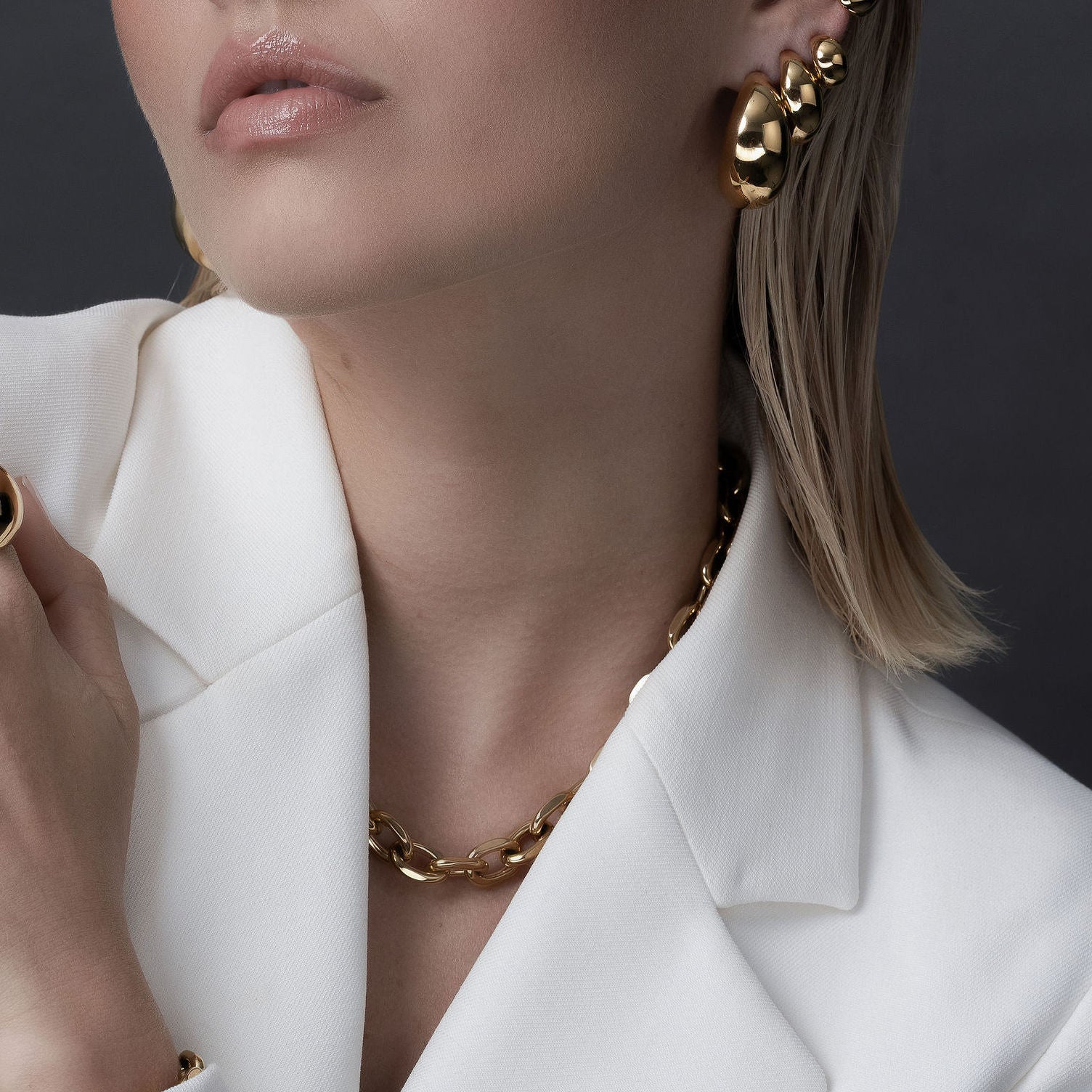 Forged Necklace in 14k gold-plated stainless steel | Silk & Steel Jewellery