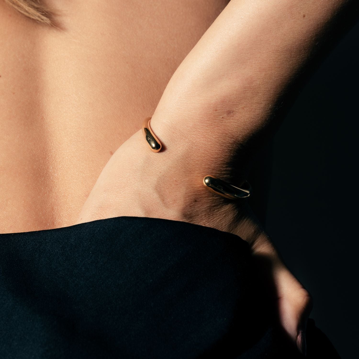 Silk & Steel Aura cuff in 14k gold-plated stainless steel.
