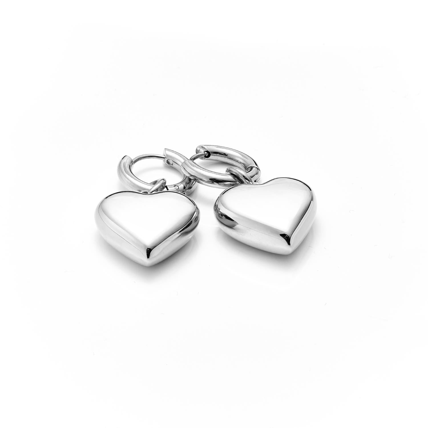 Silk & Steel Jewellery Bisous Hoop Earrings Silver Stainless Steel