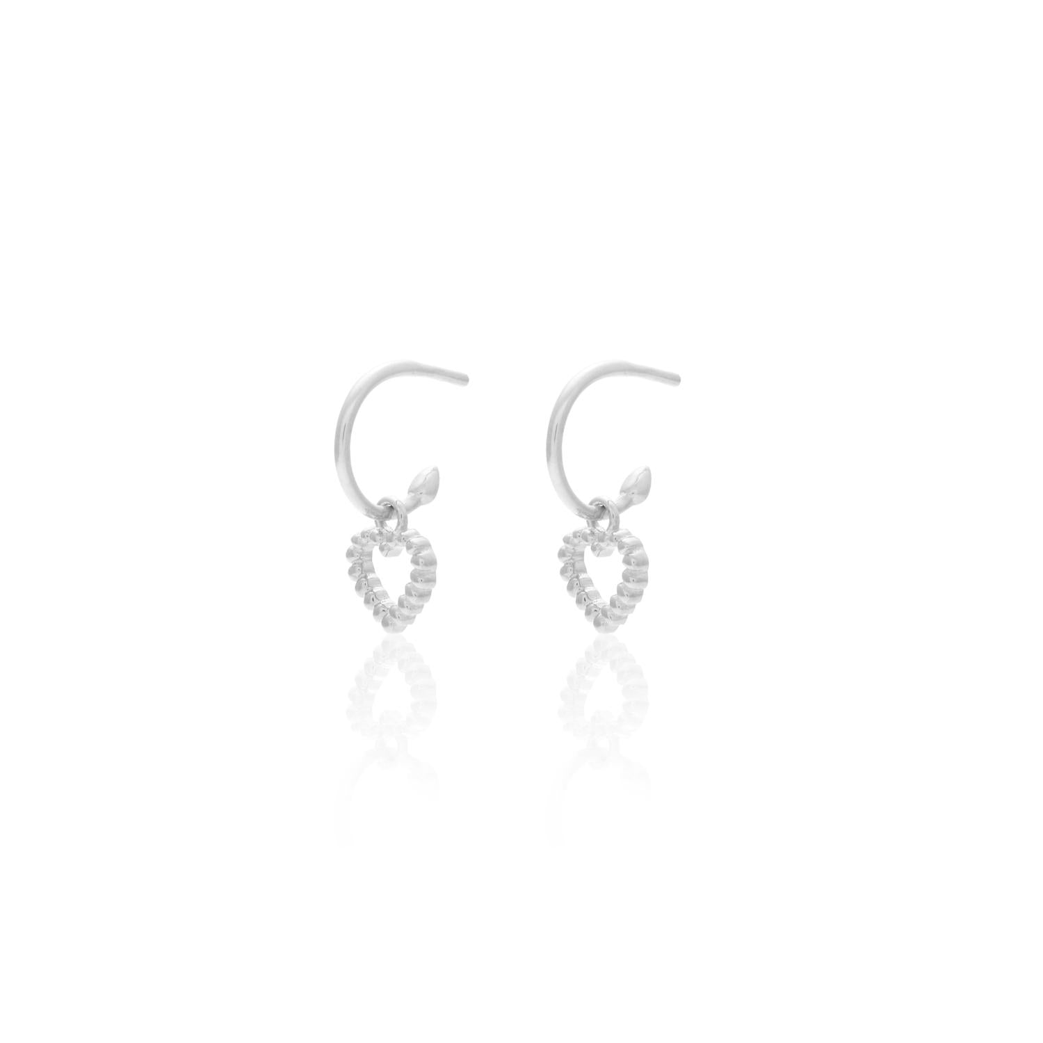 Silk & Steel Jewellery Superfine Cutout Heart Hoop Silver