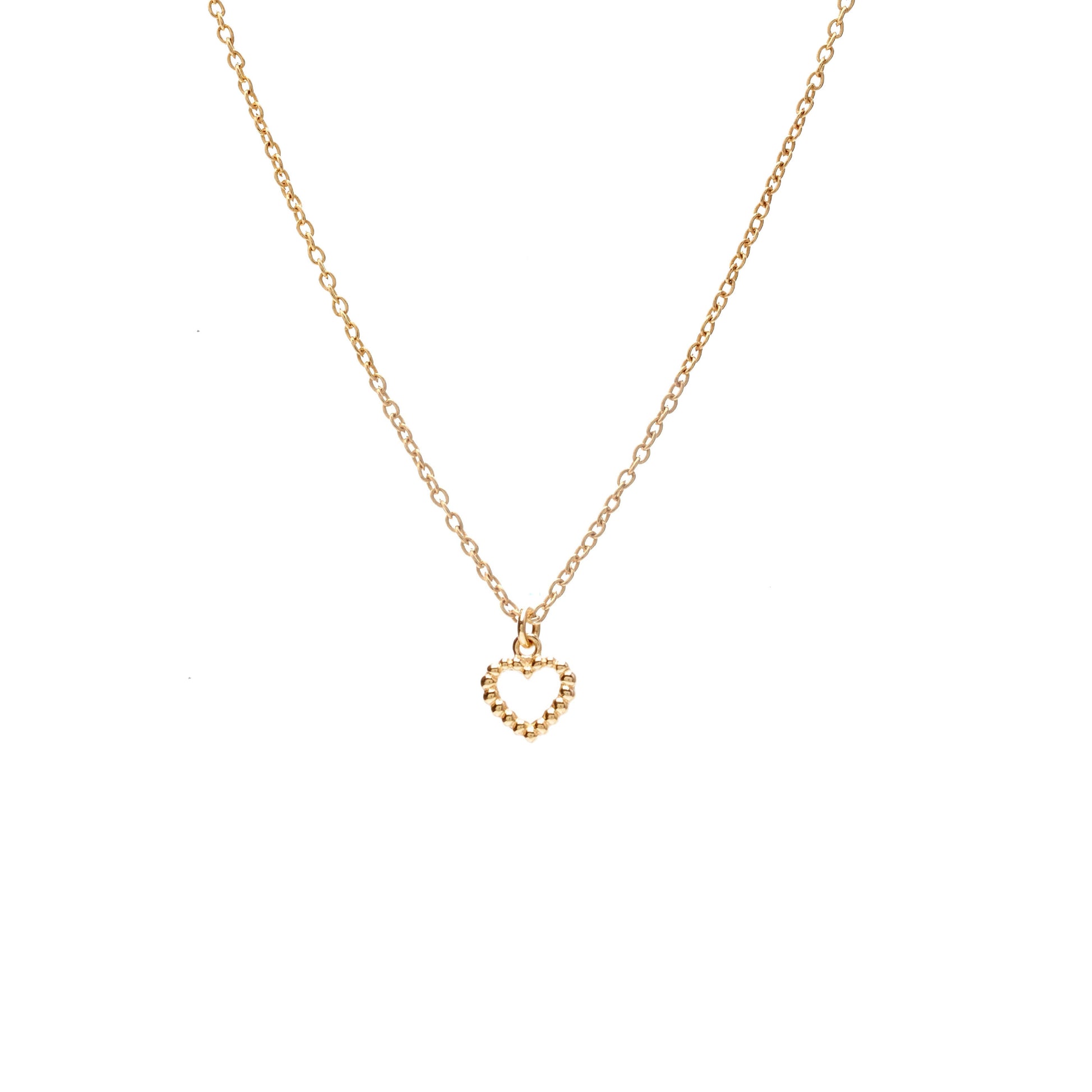 Silk & Steel Jewellery Superfine Mini Cutout Heart Necklace Gold
