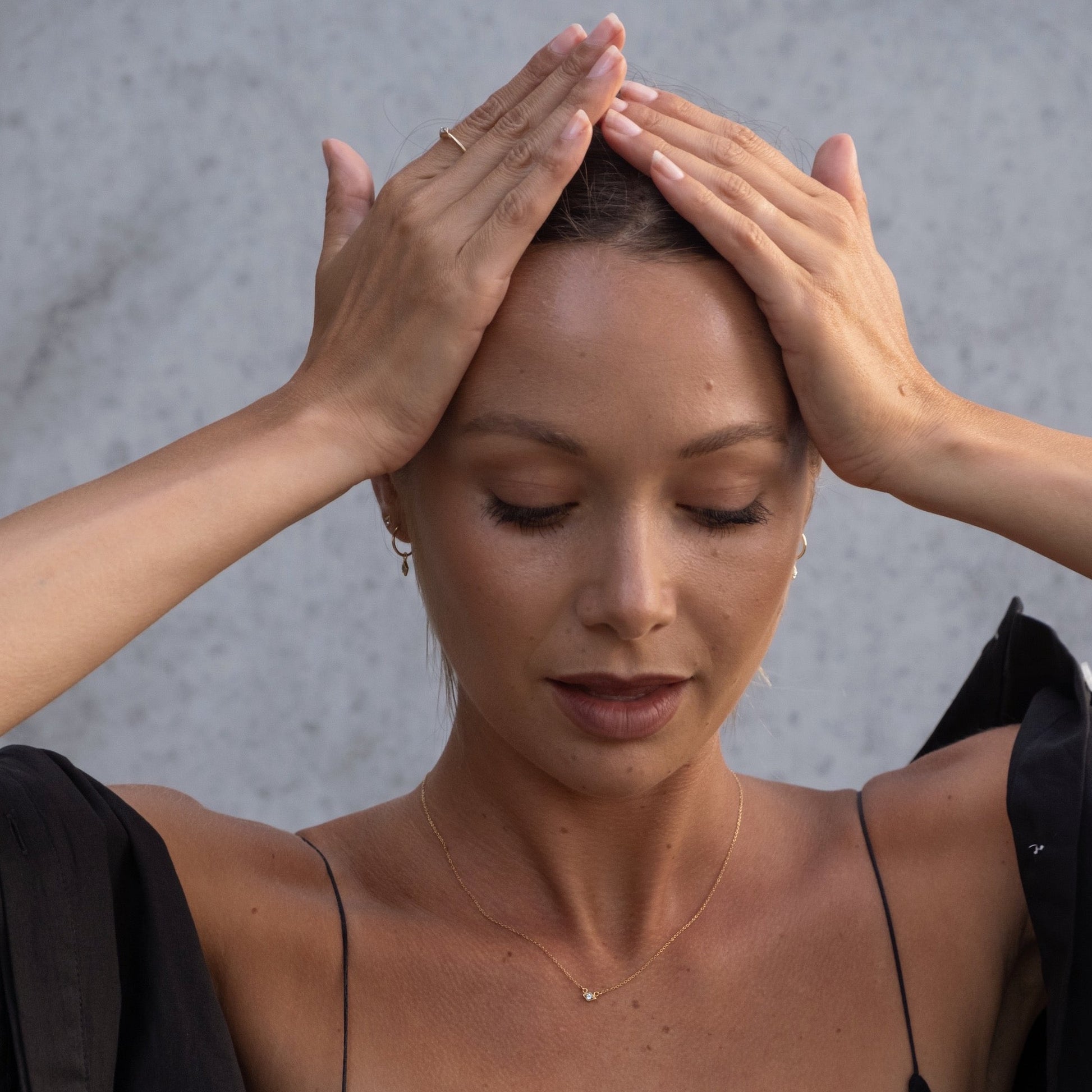 Silk & Steel Jewellery Superfine Keepsake Necklace Black Spinel + Silver