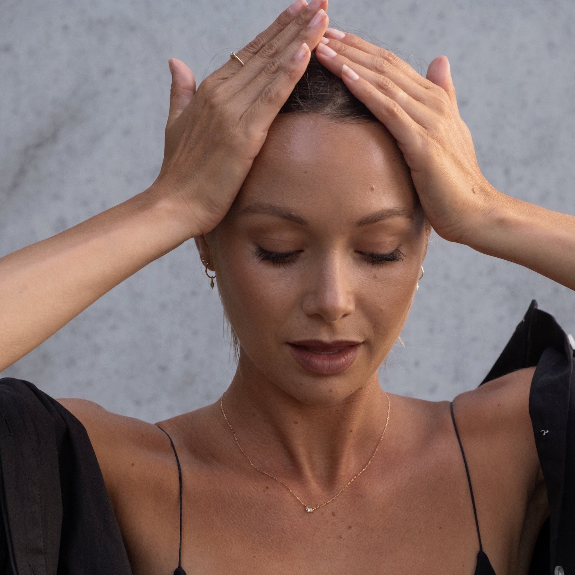 Silk & Steel Jewellery Superfine Keepsake Necklace Blue Topaz + Gold