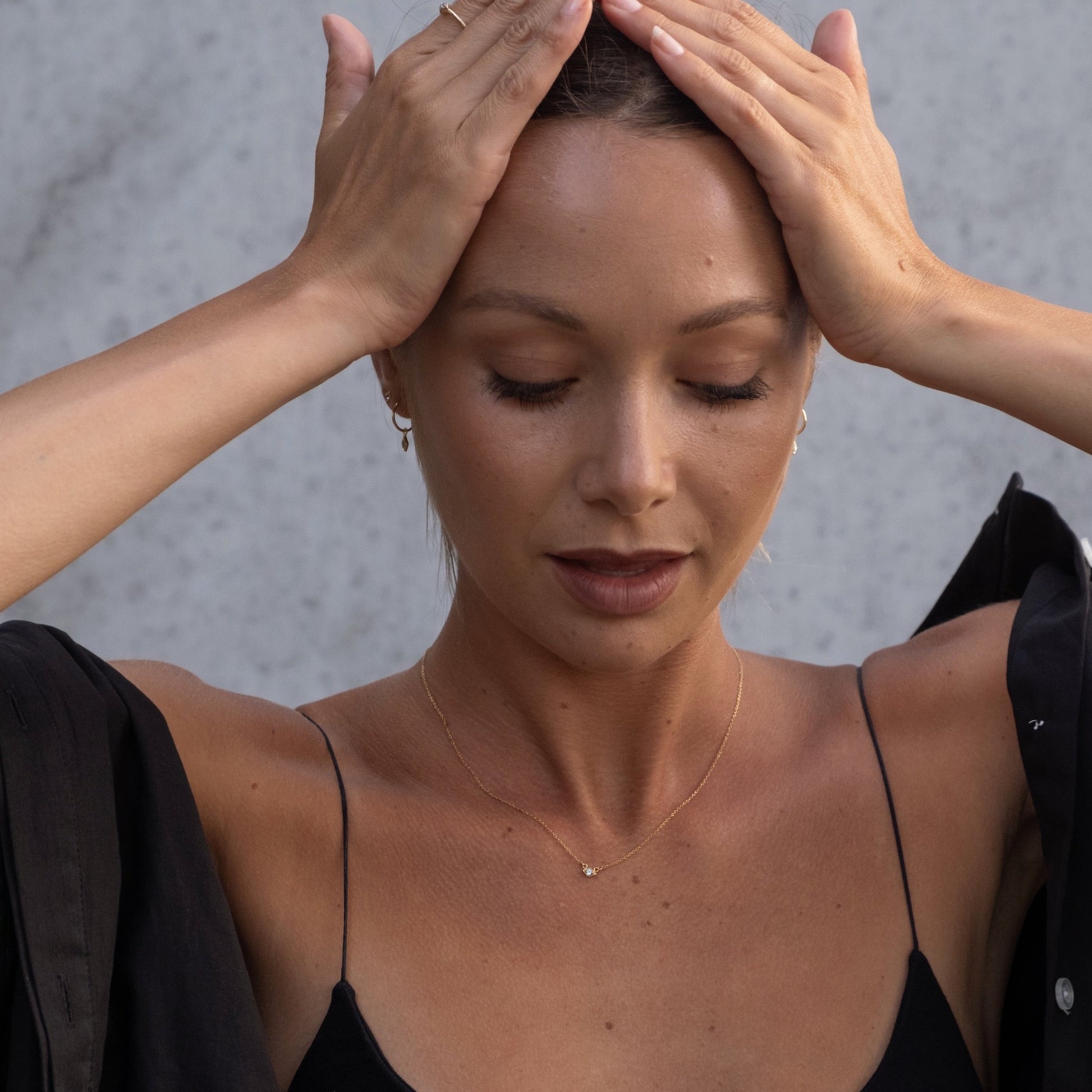 Silk & Steel Jewellery Superfine Keepsake Necklace Rose Quartz + Gold