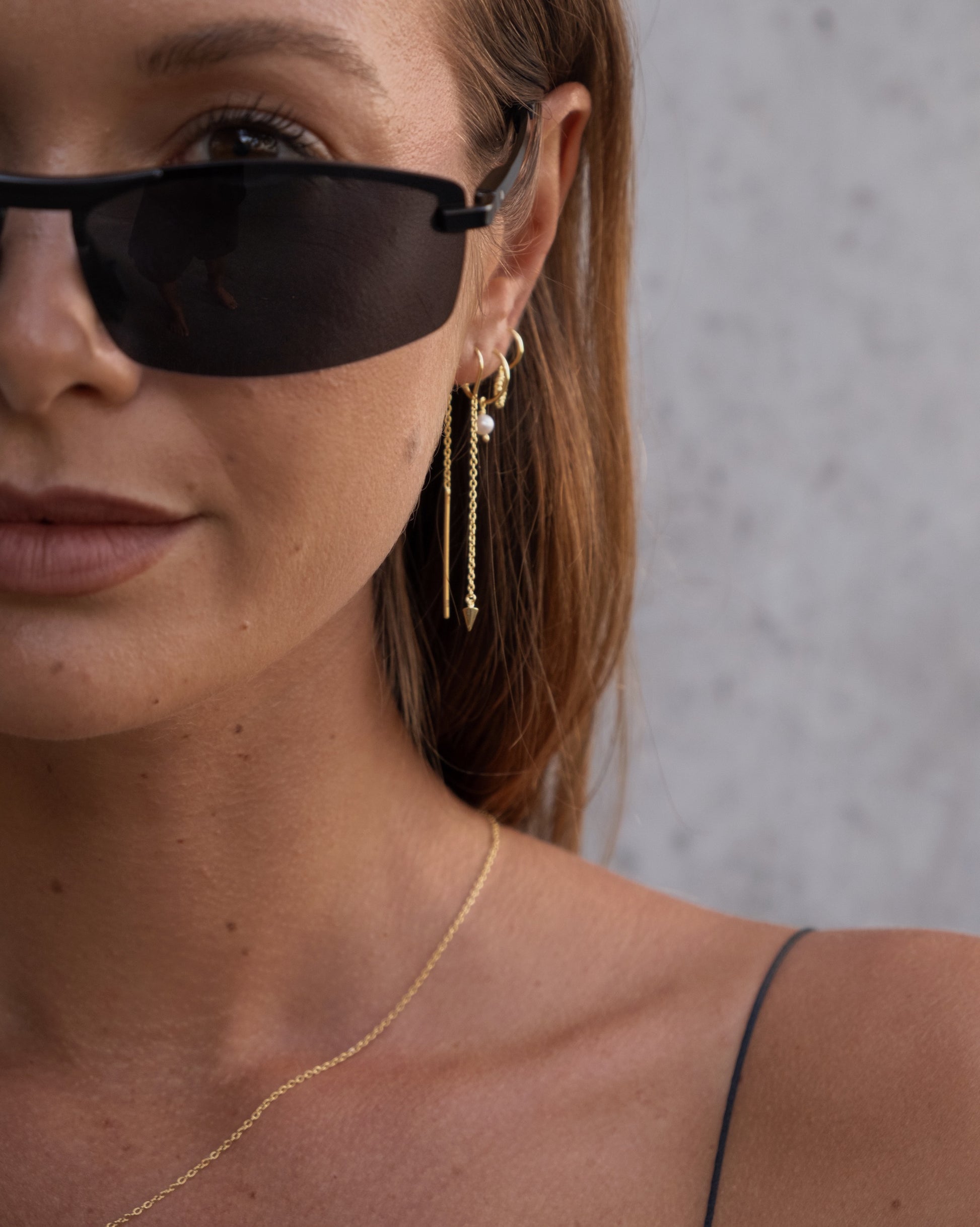 Silk & Steel Jewellery Superfine Spike Thread Earrings Silver