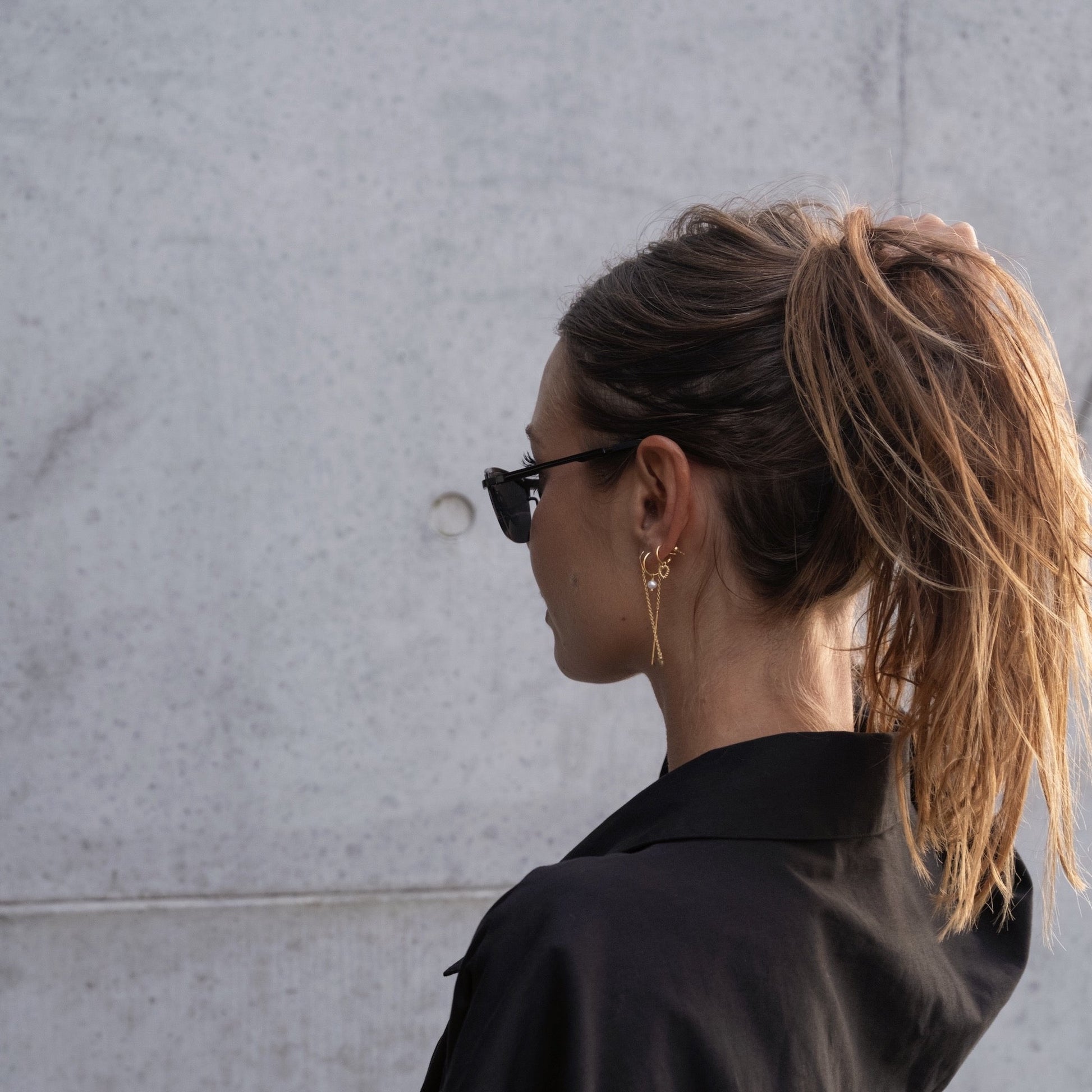 Silk & Steel Jewellery Superfine Mini Pearl Hoops Gold