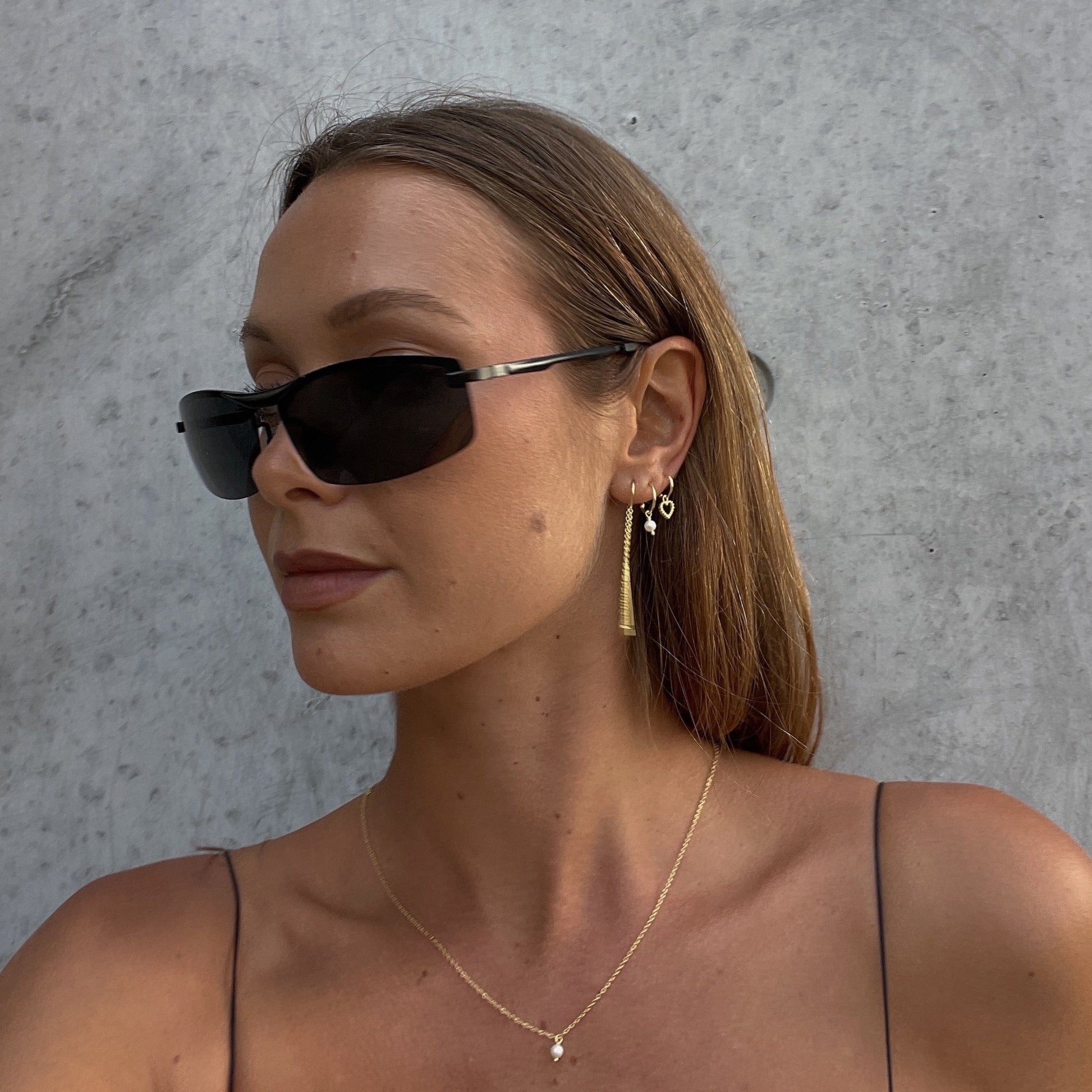 Silk & Steel Jewellery Superfine Cutout Heart Hoop Gold