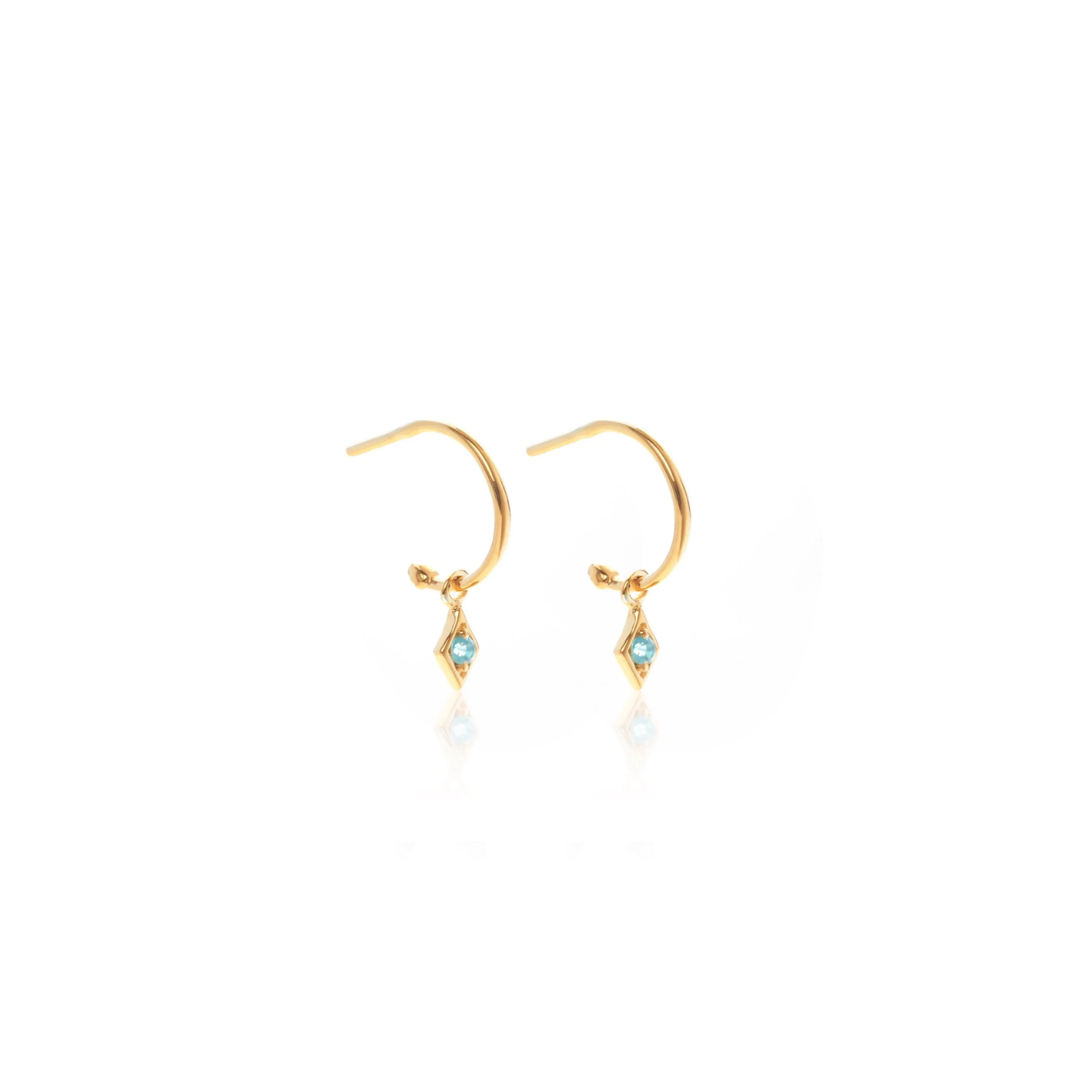 Silk & Steel Jewellery Superfine Keepsake Hoop Blue Topaz + Gold