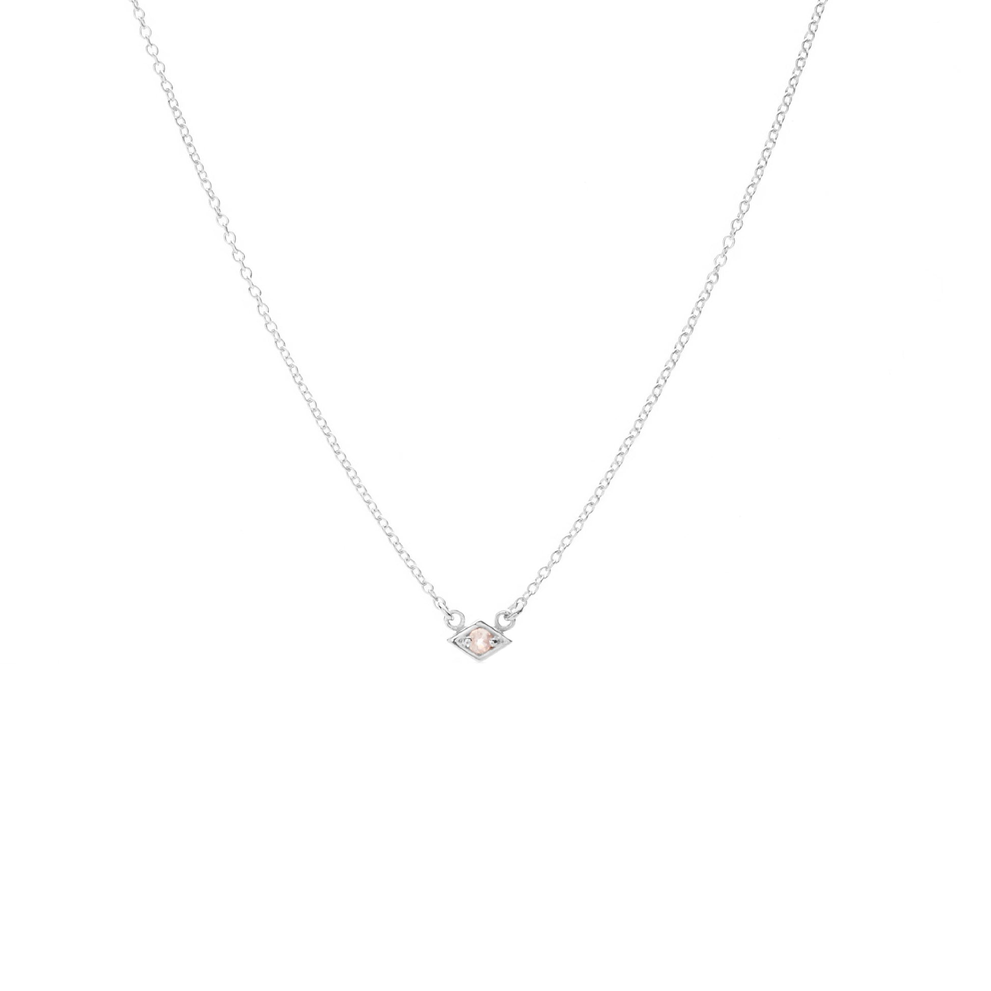 Silk & Steel Jewellery Superfine Keepsake Necklace Rose Quartz + Silver