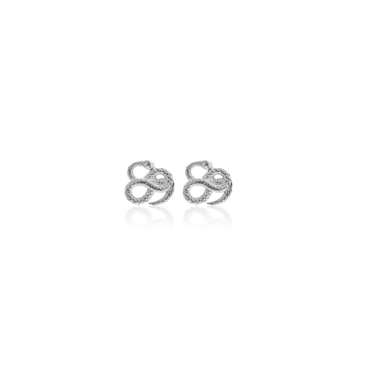 Silk & Steel Superfine Talisman Petite Serpent Studs Silver
