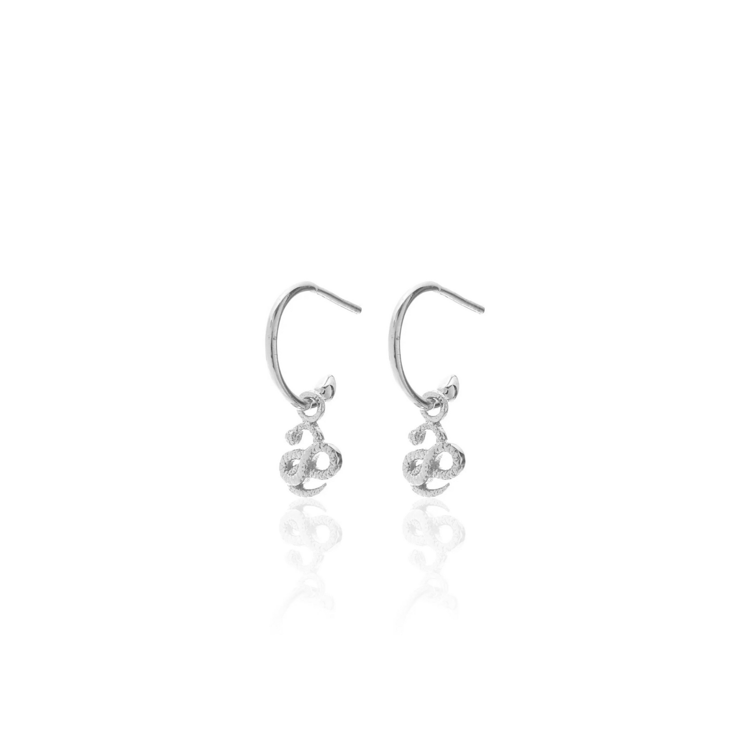 Silk & Steel Superfine Talisman Petite Serpent Hoops Silver