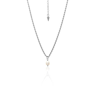 Silk & Steel Jewellery Tresor Necklace Pearl + Silver 