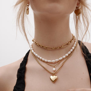 Silk & Steel Jewellery Blanc Necklace Pearl + Silver 
