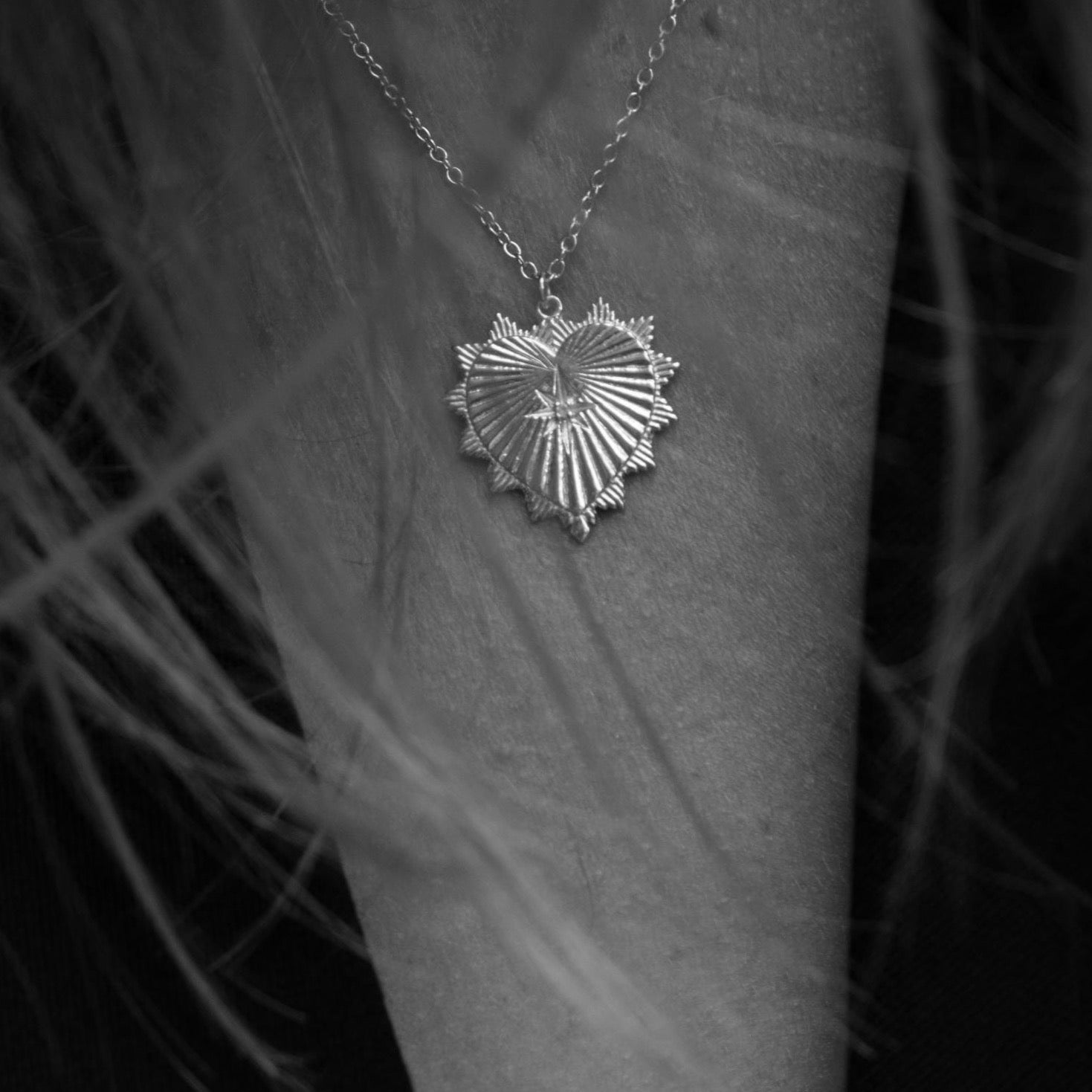 Silk & Steel Jewellery Heart of Love Talisman Necklace Silver Rose Quartz