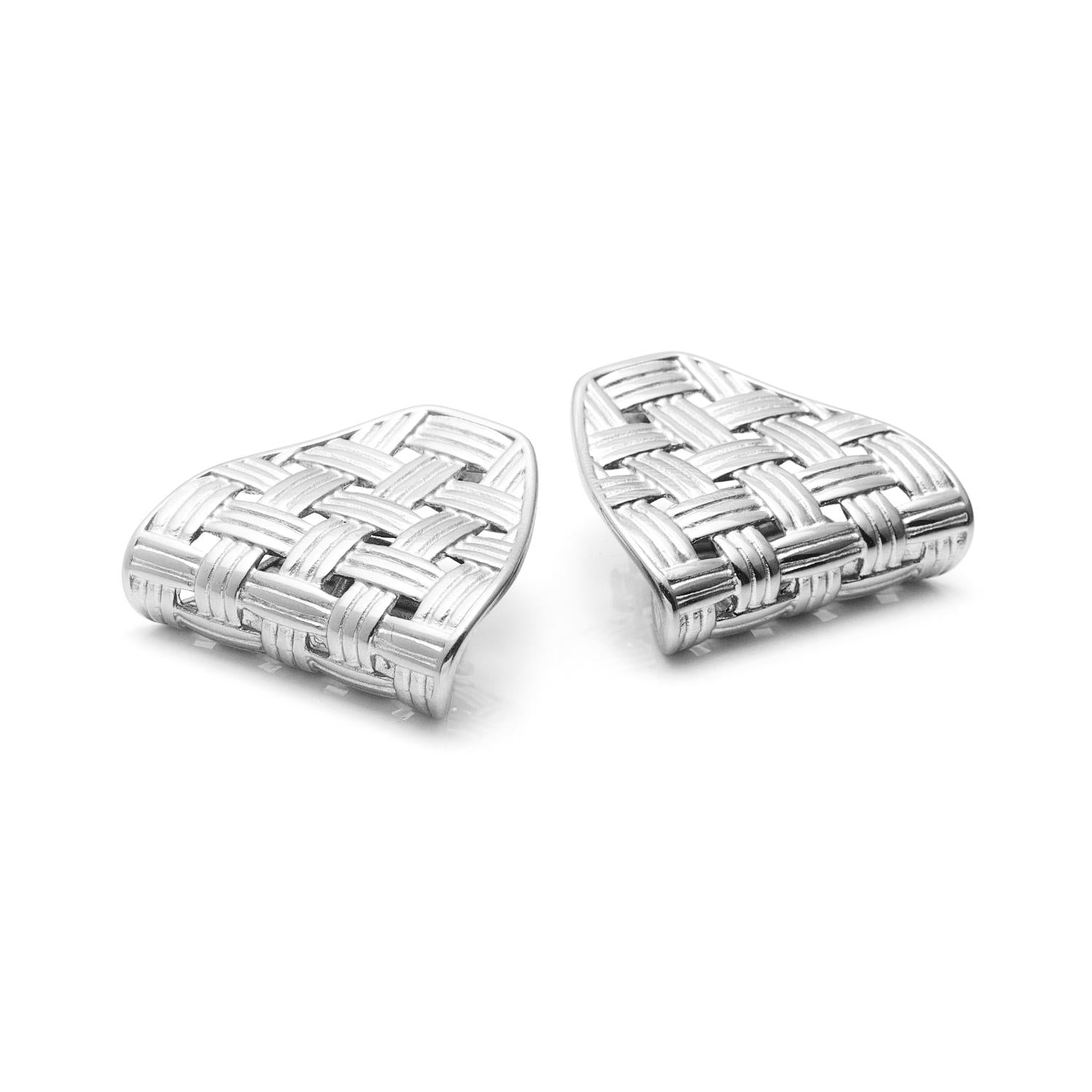 Silk & Steel Jewellery Silver Lattice Statement Earrings