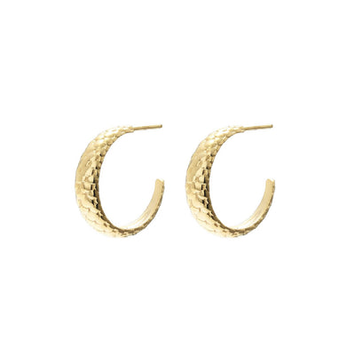 Silk & Steel Medium Infinity Hoops Gold Sterling Silver