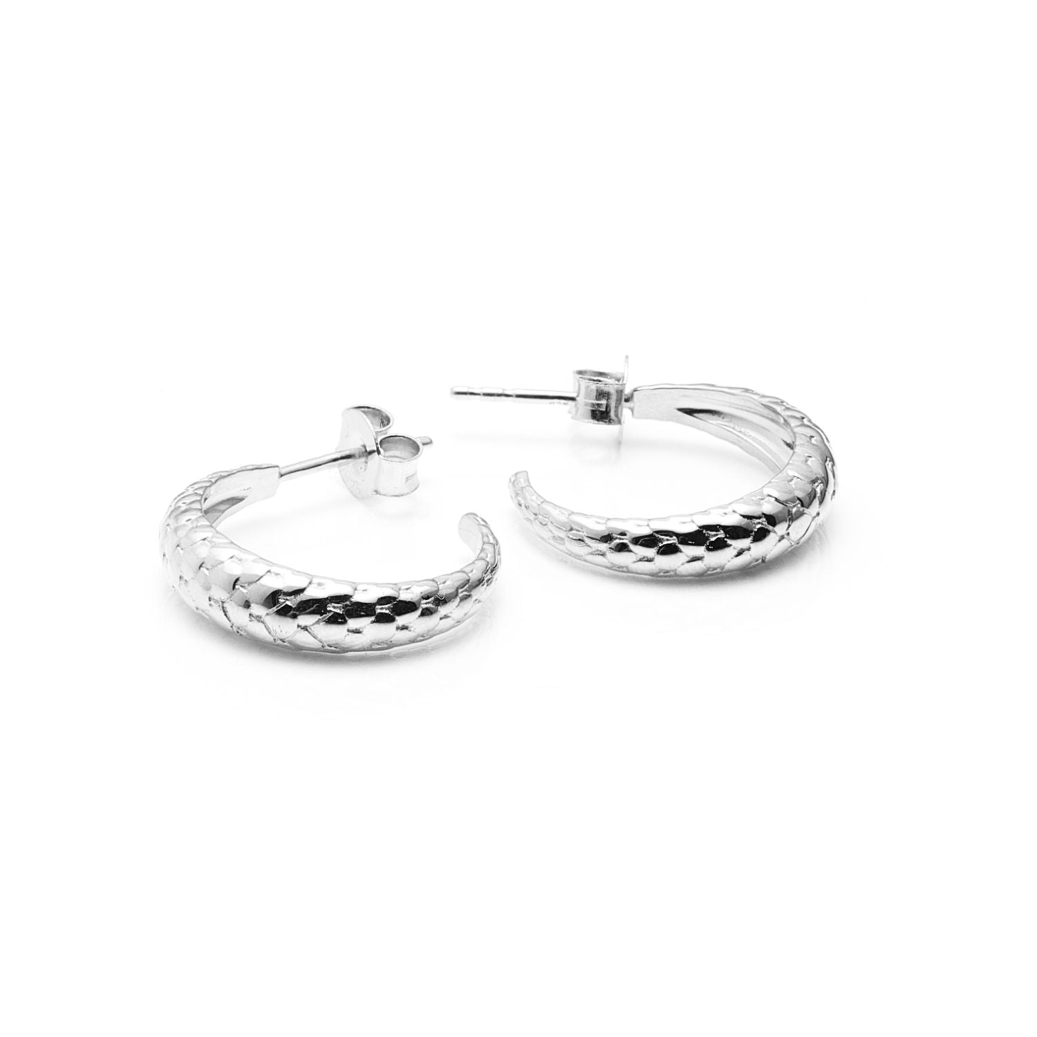 Silk & Steel Medium Infinity Hoops Sterling Silver
