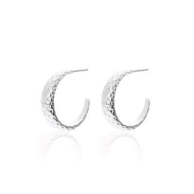 Silk & Steel Medium Infinity Hoops Sterling Silver