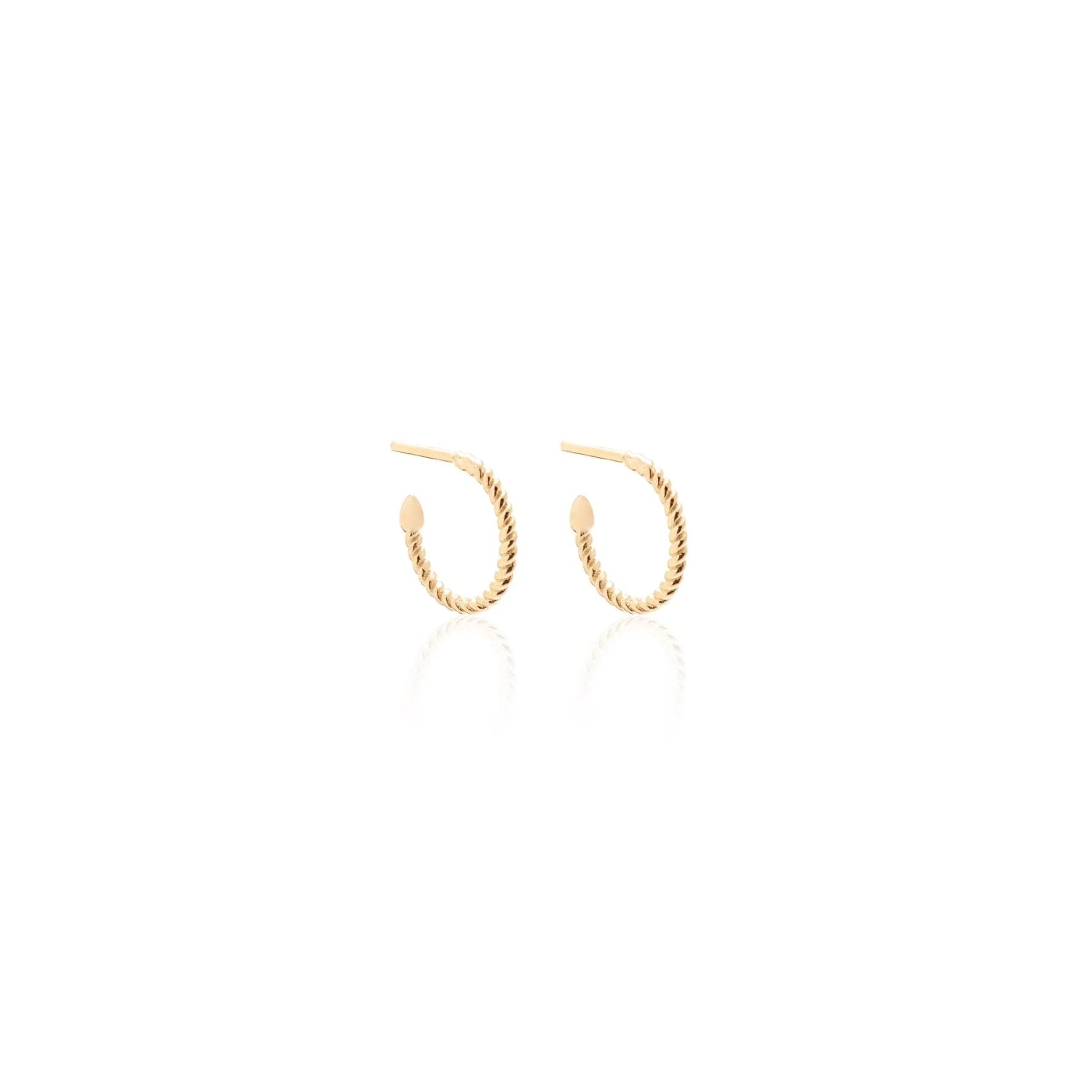 Silk & Steel Jewellery Superfine Mini Rope Hoops Gold