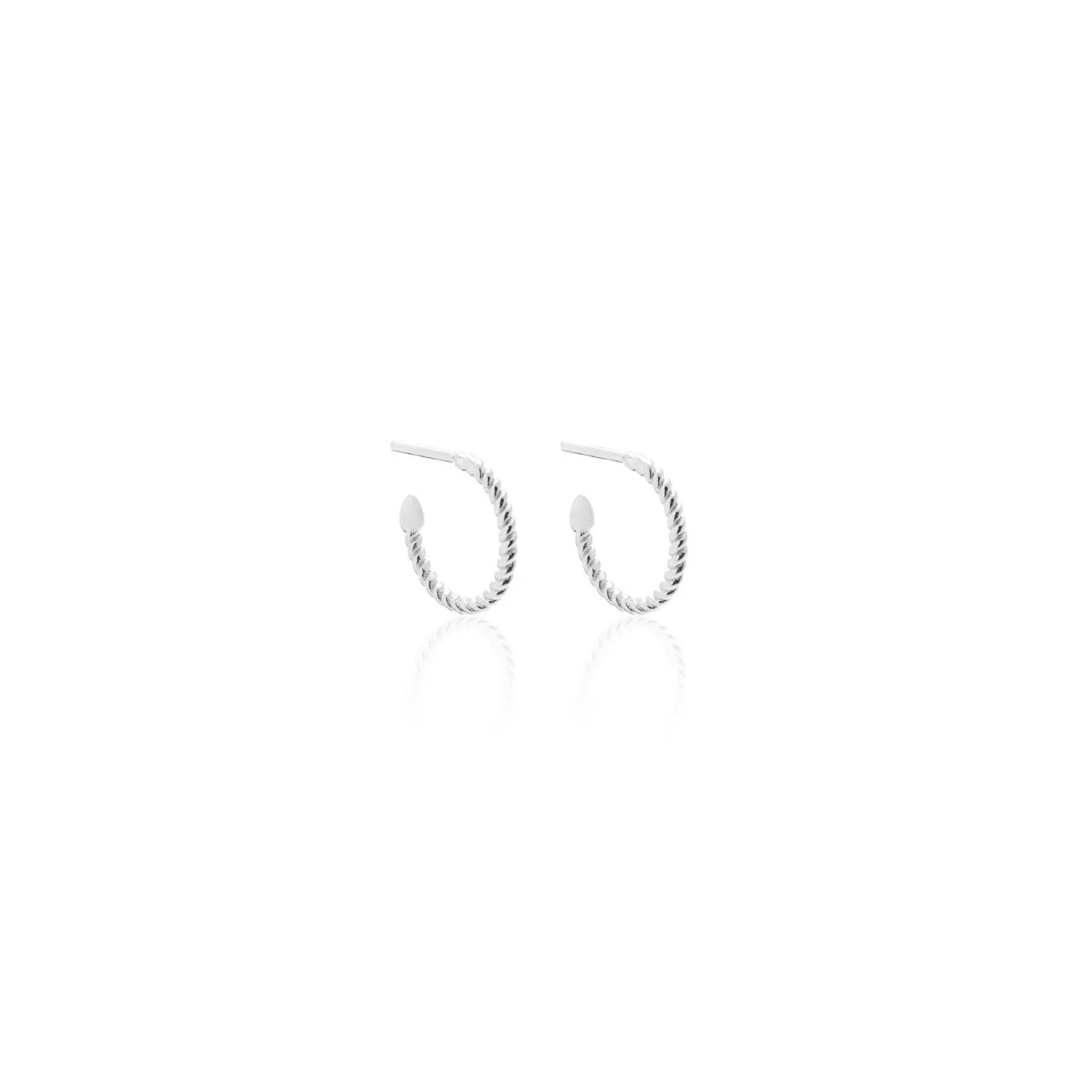 Silk & Steel Jewellery Superfine Mini Rope Hoops Silver
