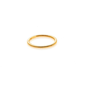 Silk & Steel Jewellery Superfine Mini Rope Ring Gold