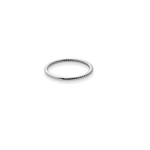 Silk & Steel Jewellery Superfine Mini Rope Ring Silver