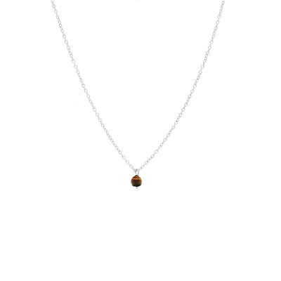 Silk & Steel Jewellery Superfine Mini Tiger's Eye Necklace Silver