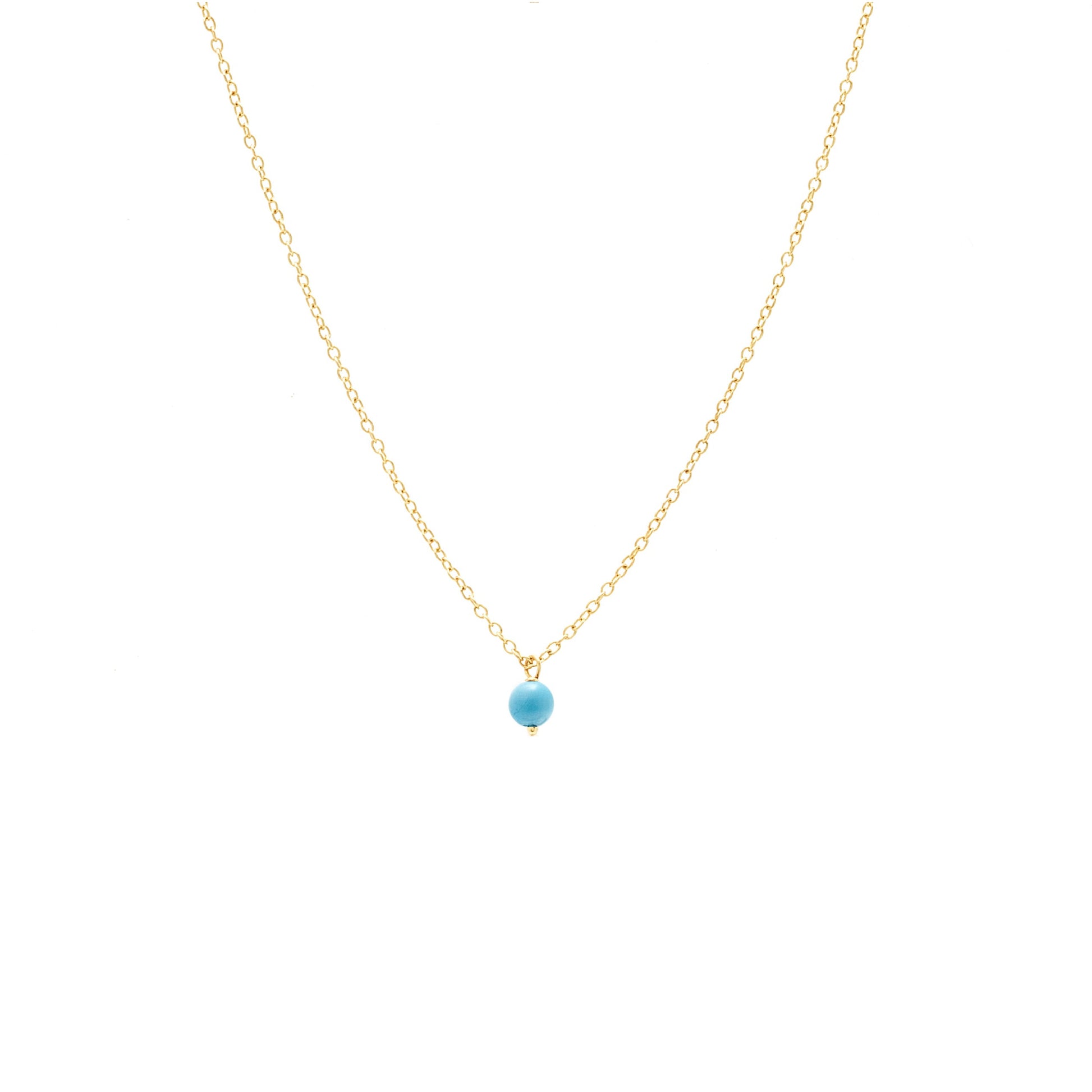 Silk & Steel Jewellery Superfine Mini Turquoise Necklace Gold