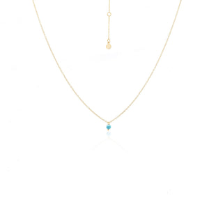 Silk & Steel Jewellery Superfine Mini Turquoise Necklace Gold