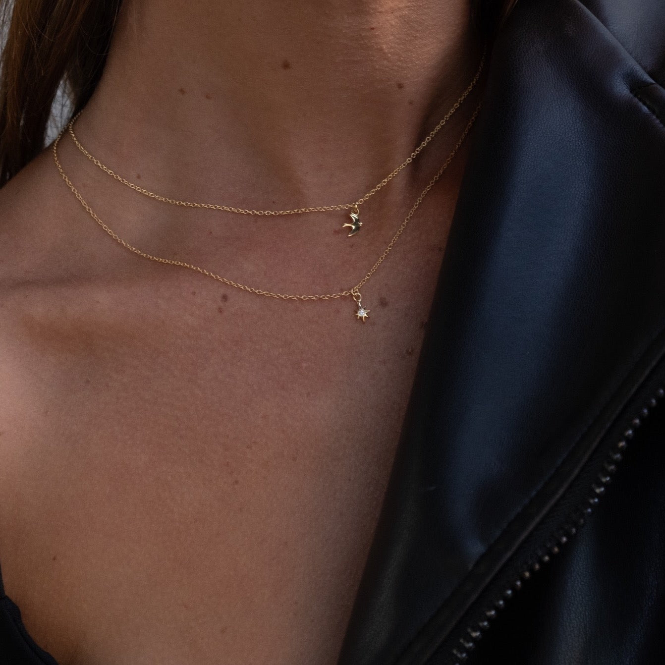 Silk & Steel Jewellery Superfine Talisman Petite Star Necklace White Topaz + Silver