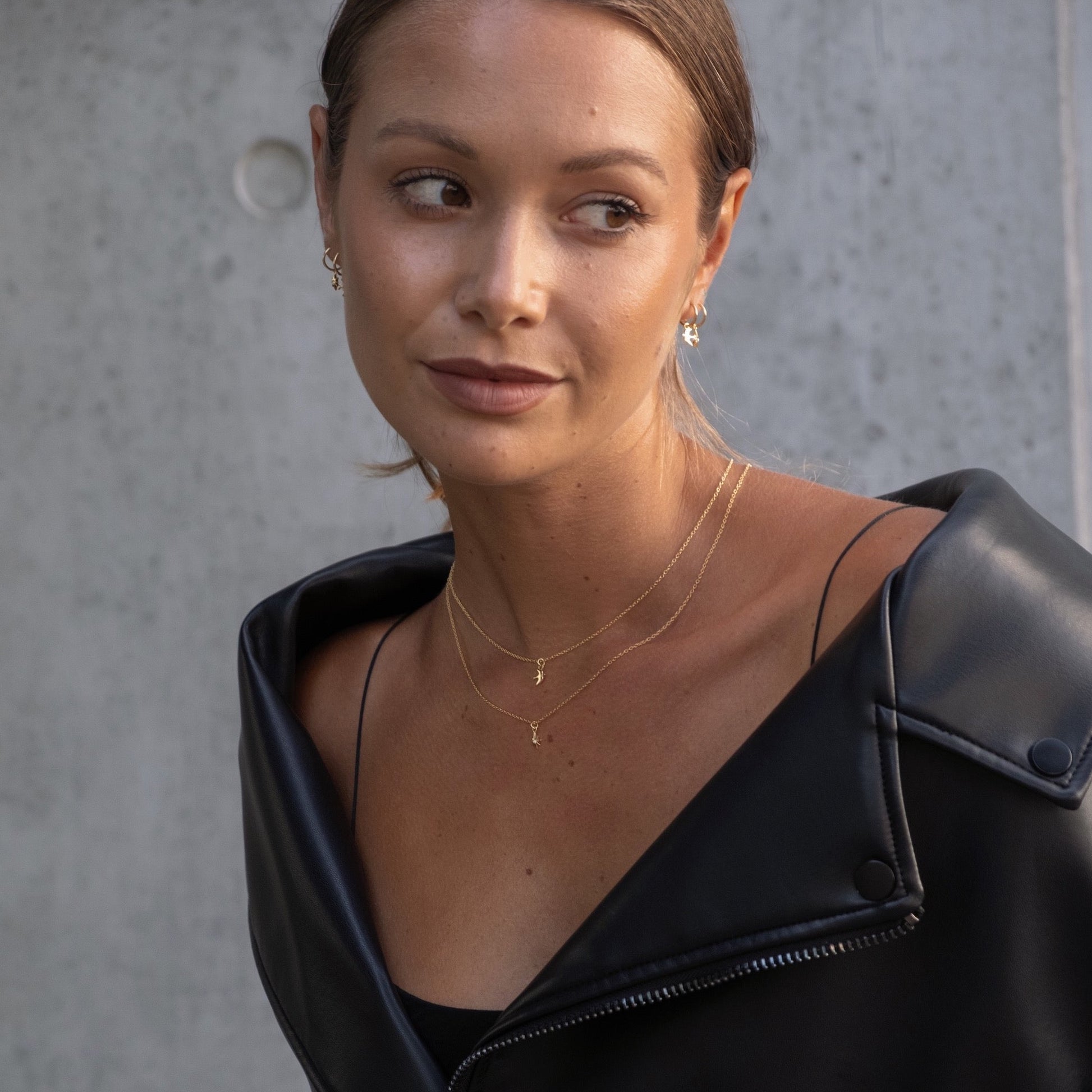 Silk & Steel Jewellery Superfine Talisman Petite Swallow Hoops Gold