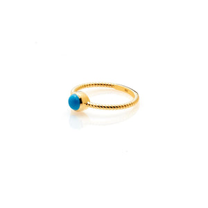 Silk & Steel Jewellery Superfine Turquoise Rope Ring Turquoise + Gold