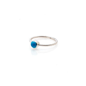 Silk & Steel Jewellery Superfine Turquoise Rope Ring Turquoise + Silver