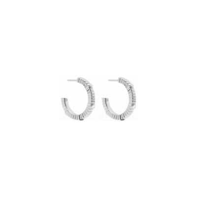 Silk & Steel Unity hoop earrings in rhodium-plated sterling silver.