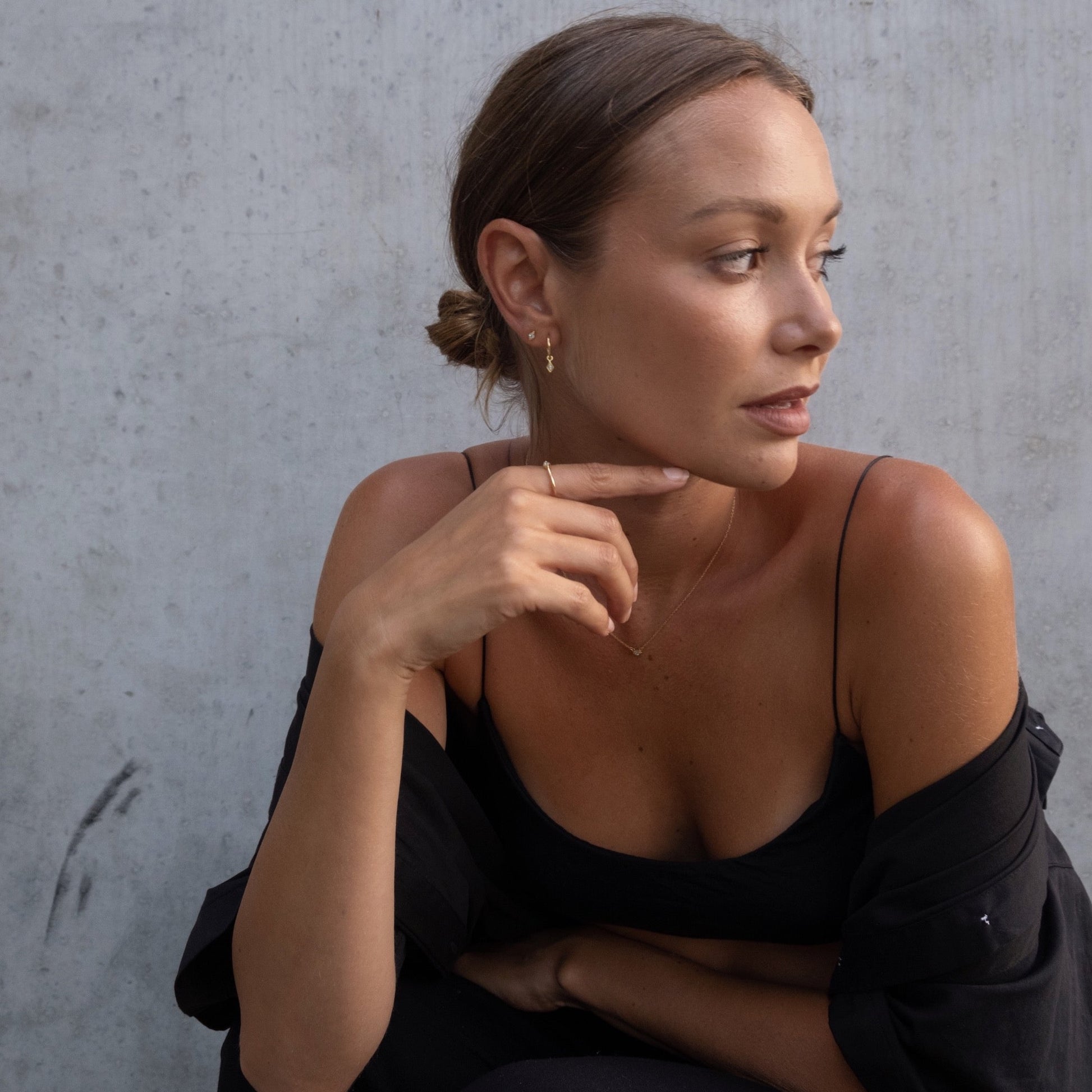 Silk & Steel Jewellery Superfine Keepsake Hoop Blue Topaz + Silver