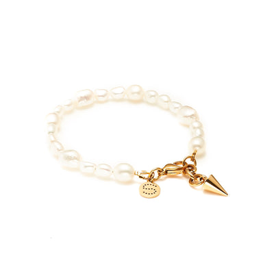 Allure Bracelet in 14k gold-plated stainless steel with freshwater pearls | Silk & Steel Jewellery