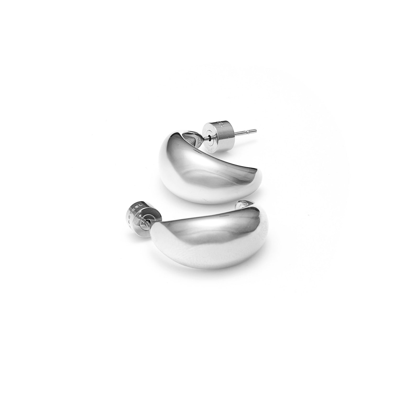 Dynamic Medium Hoop Earrings in silver stainless steel | Silk & Steel Jewellery