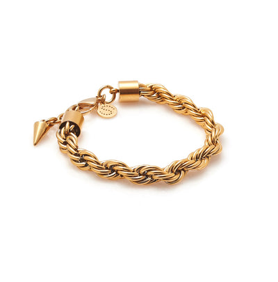 Silk & Steel Eclipse bracelet in 14k gold-plated stainless steel.