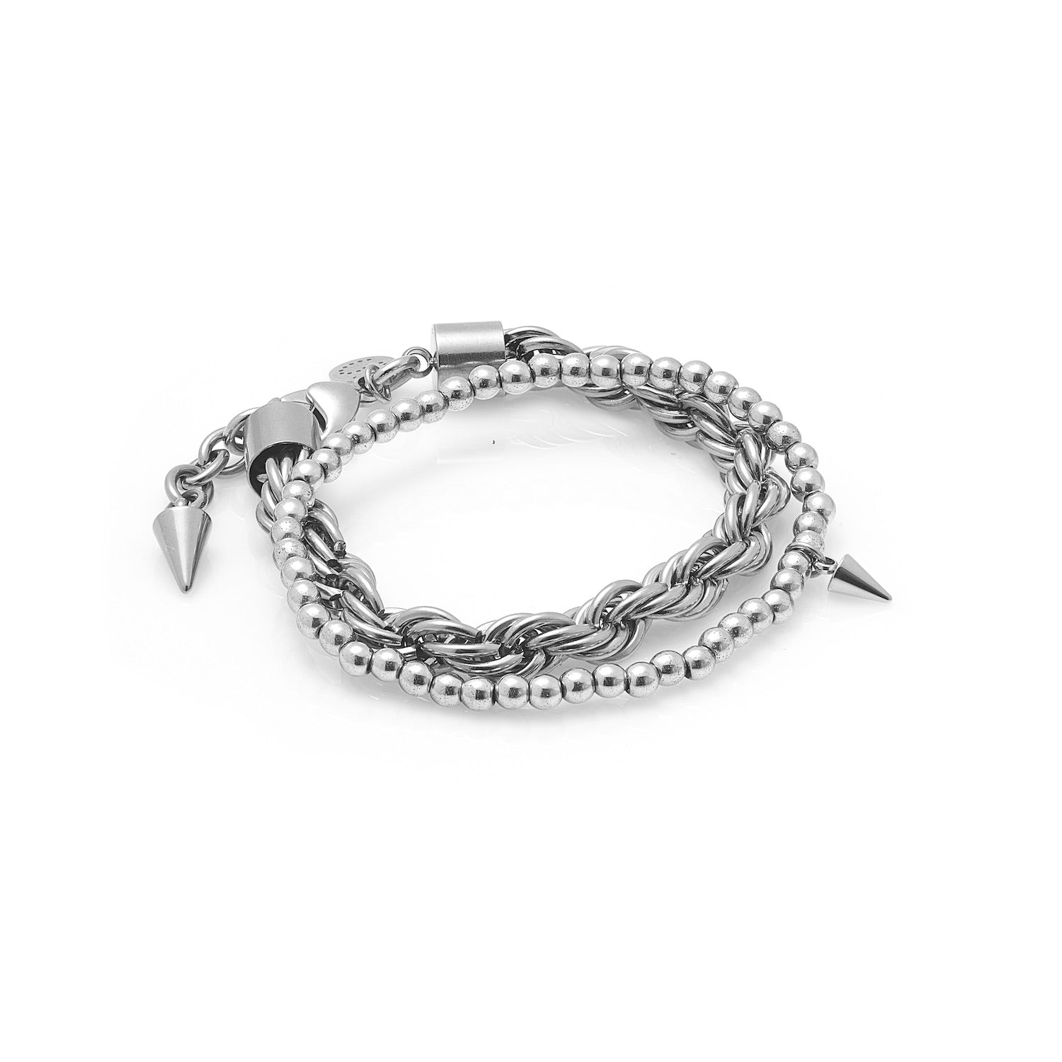 Silk & Steel Eclipse bracelet in silver stainless steel.