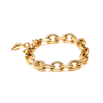 Forged Bracelet in 14k gold-plated stainless steel | Silk & Steel Jewellery