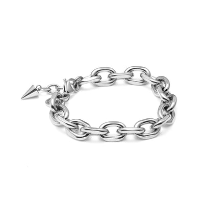 Forged Bracelet in silver stainless steel | Silk & Steel Jewellery