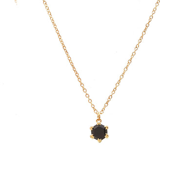 Silk & Steel Harmony Necklace with black spinel in 14k gold-plated sterling silver.