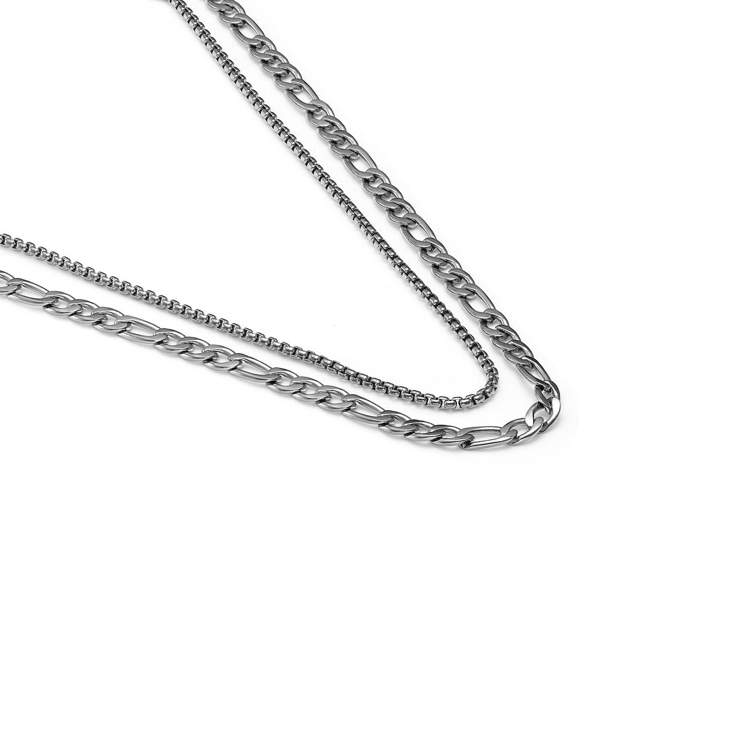 Pre-layered Reflection Necklace in silver stainless steel | Silk & Steel Jewellery