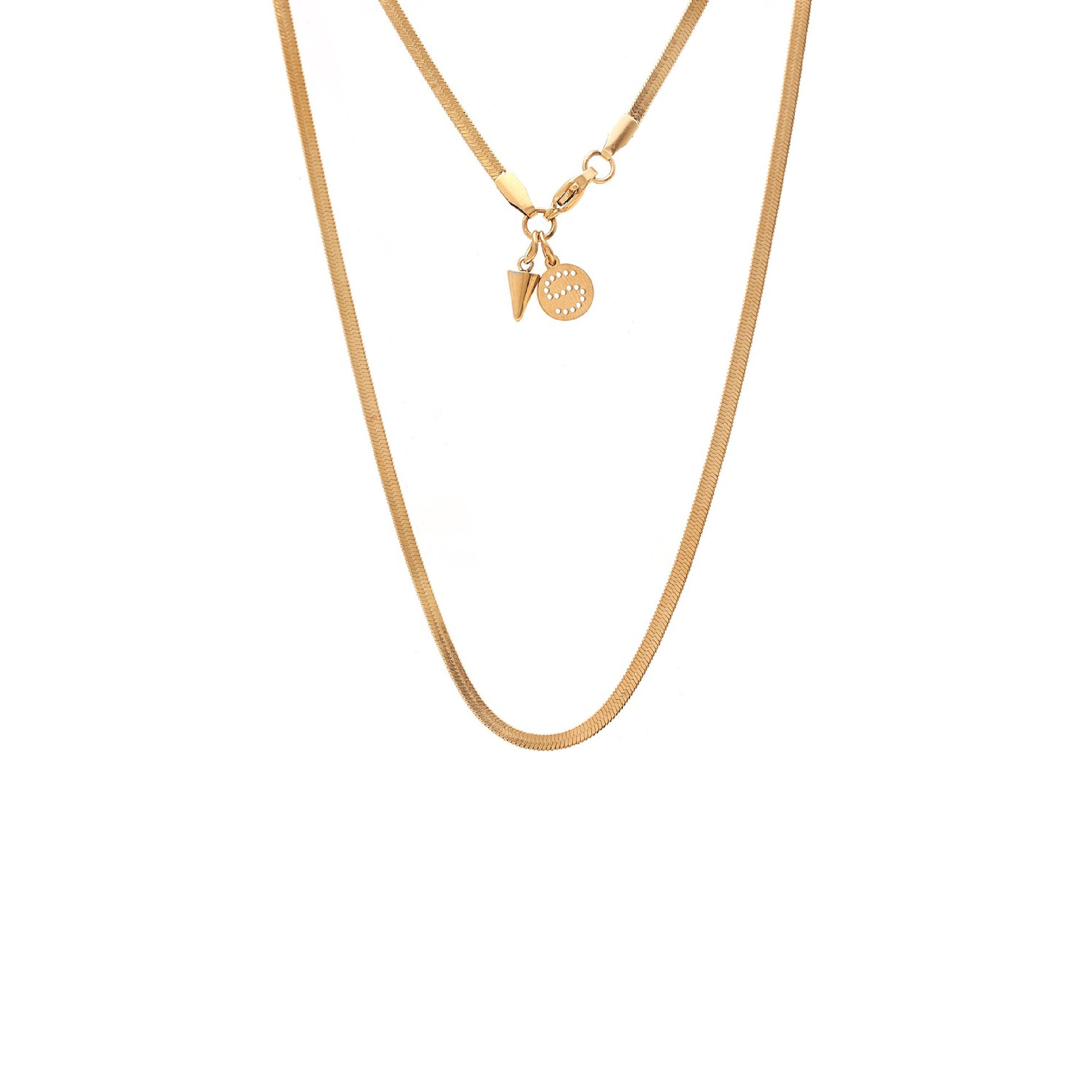 Silk & Steel Solara necklace in 14k gold-plated stainless steel.