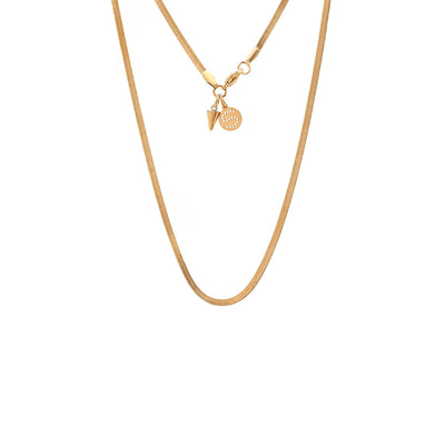 Silk & Steel Solara necklace in 14k gold-plated stainless steel.