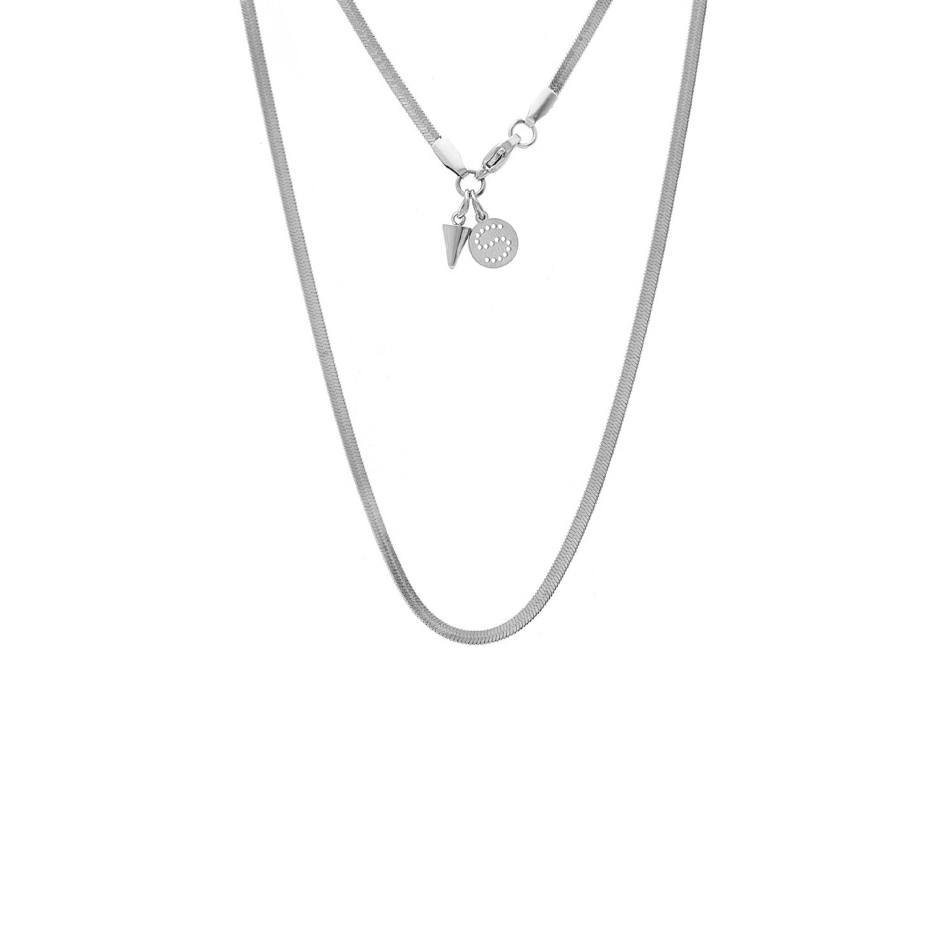 Silk & Steel Solara necklace in silver stainless steel.