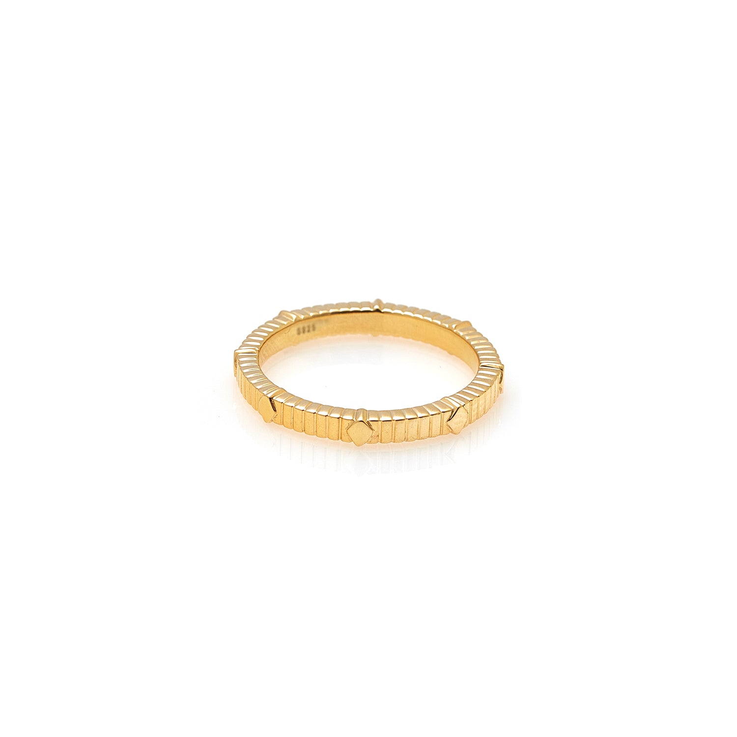 Silk & Steel Unity stacker ring in 14k gold-plated sterling silver.