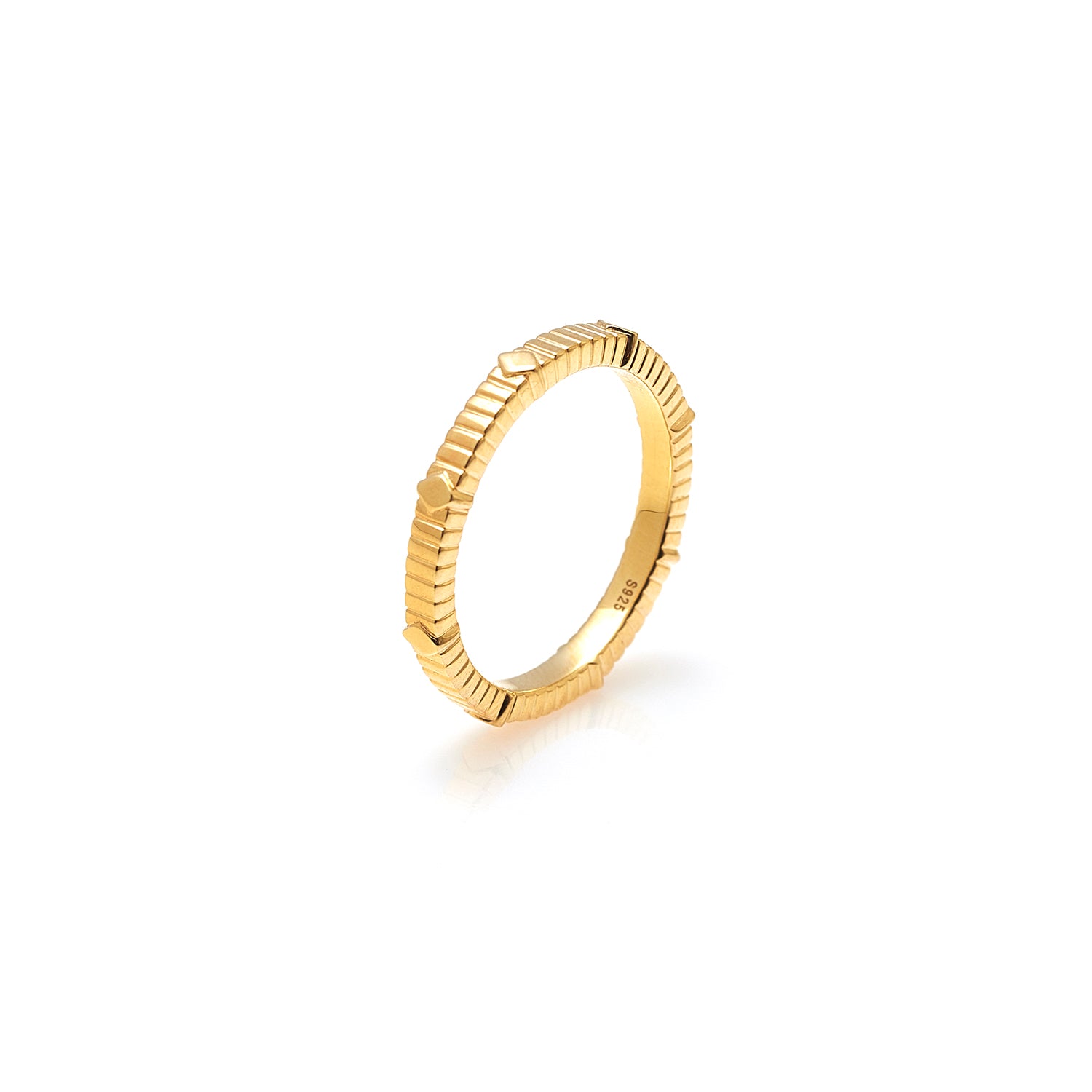 Silk & Steel Unity stacker ring in 14k gold-plated sterling silver.